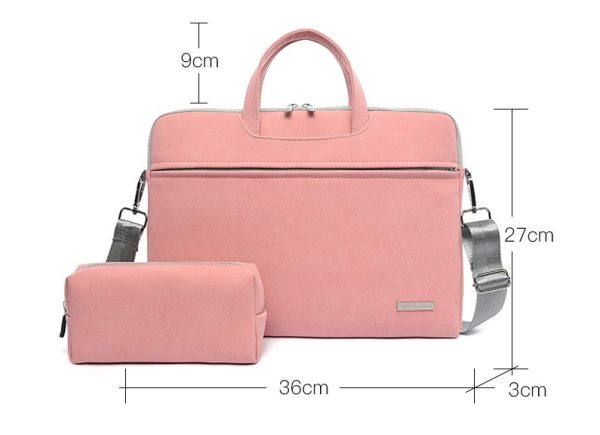 PU Leather Women Laptop Bag Notebook Carrying Case Briefcase For Macbook Air 13.3 14 15.6 Inch Men Handbags Shoulder Mouse Bag - Image 2